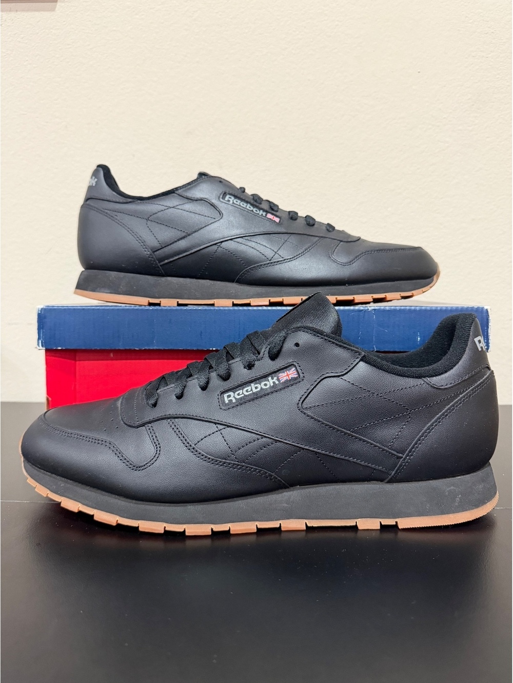 Size 15 - Reebok Classic Leather “Black Gum”